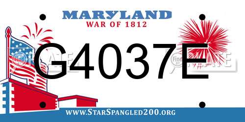 G4037E Maryland License Plate