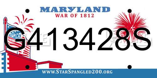 G413428S Maryland License Plate