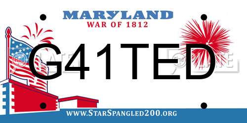 G41TED Maryland License Plate