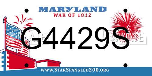 G4429S Maryland License Plate