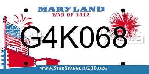 G4K068 Maryland License Plate