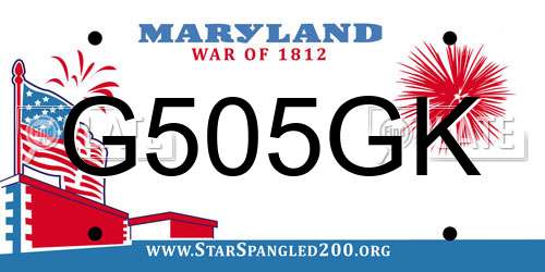 G505GK Maryland License Plate