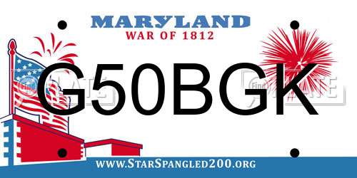 G50BGK Maryland License Plate