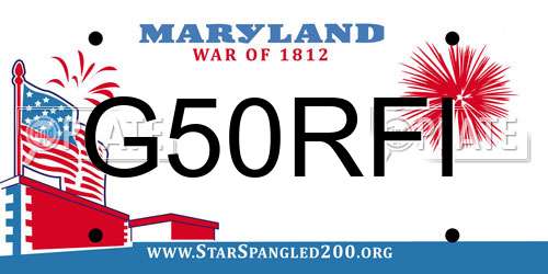 G50RFI Maryland License Plate