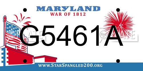 G5461A Maryland License Plate