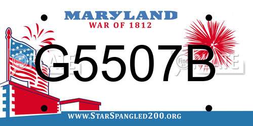 G5507B Maryland License Plate