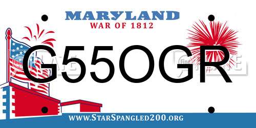 G55OGR Maryland License Plate