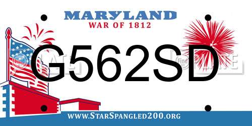 G562SD Maryland License Plate