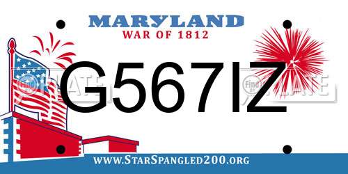 G567IZ Maryland License Plate