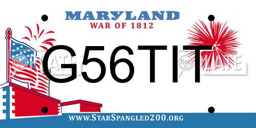 G56TIT Maryland License Plate