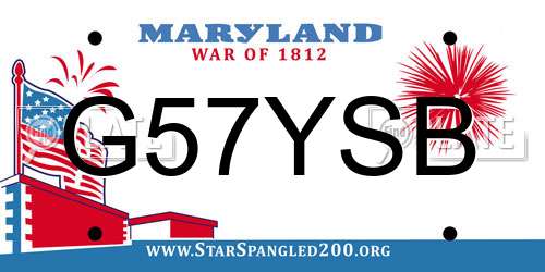 G57YSB Maryland License Plate