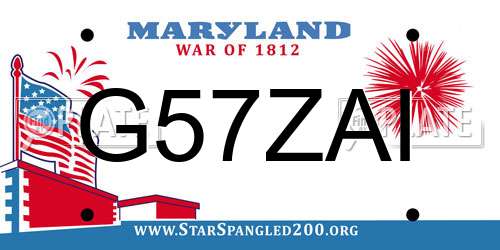 G57ZAI Maryland License Plate