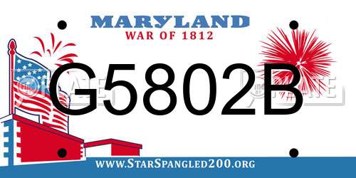 G5802B Maryland License Plate