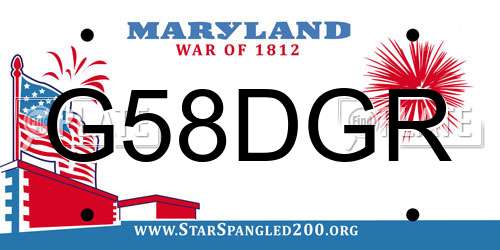 G58DGR Maryland License Plate