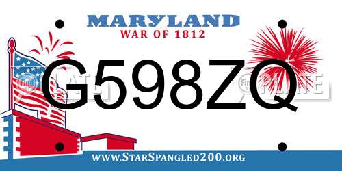 G598ZQ Maryland License Plate
