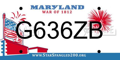 G636ZB Maryland License Plate