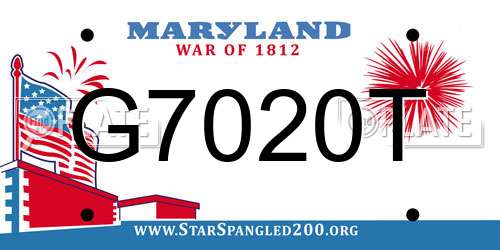 G7020T Maryland License Plate