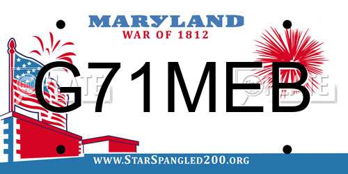 G71MEB Maryland License Plate
