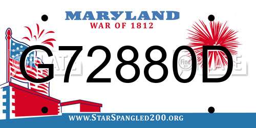 G72880D Maryland License Plate