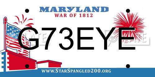 G73EYE Maryland License Plate