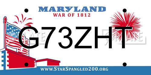 G73ZHT Maryland License Plate