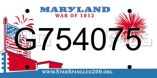 G754075 Maryland License Plate