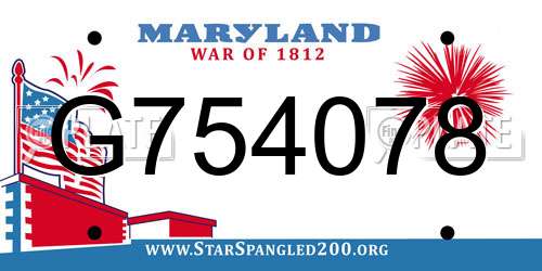G754078 Maryland License Plate