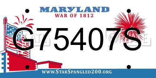 G75407S Maryland License Plate