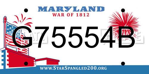 G75554B Maryland License Plate