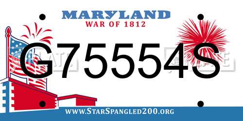 G75554S Maryland License Plate