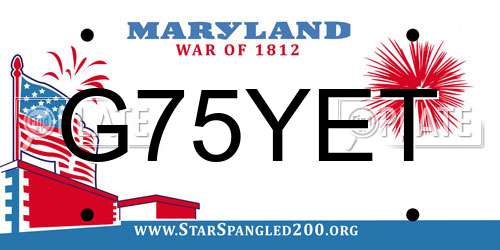 G75YET Maryland License Plate