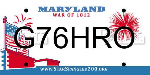 G76HRO Maryland License Plate