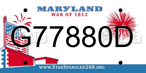 G77880D Maryland License Plate