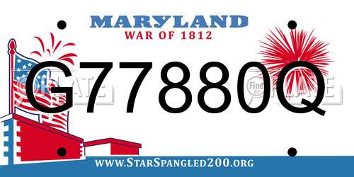 G77880Q Maryland License Plate