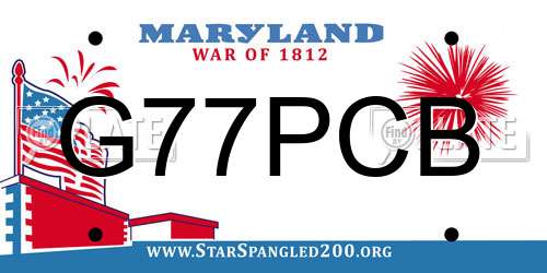 G77PCB Maryland License Plate