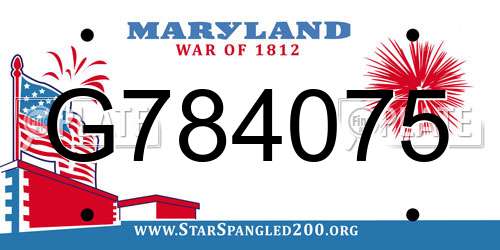 G784075 Maryland License Plate