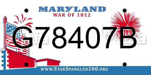 G78407B Maryland License Plate