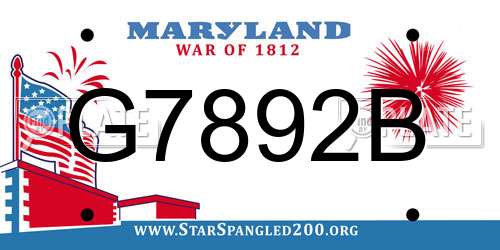 G7892B Maryland License Plate