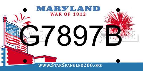 G7897B Maryland License Plate