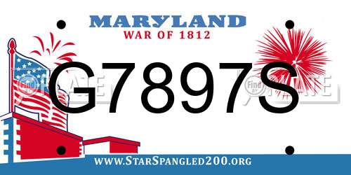 G7897S Maryland License Plate