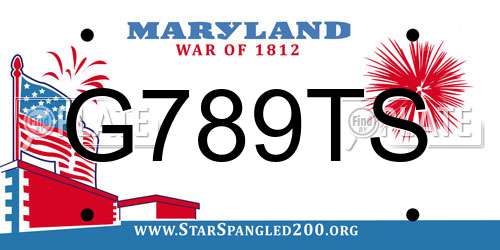 G789TS Maryland License Plate