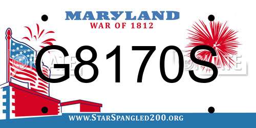 G8170S Maryland License Plate