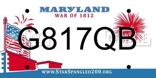 G817QB Maryland License Plate