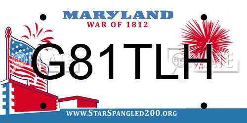 G81TLH Maryland License Plate