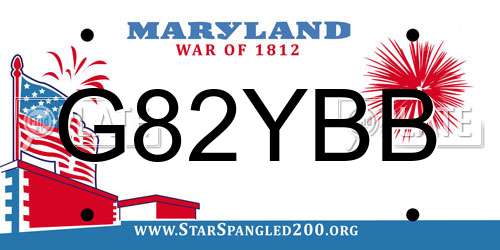 G82YBB Maryland License Plate