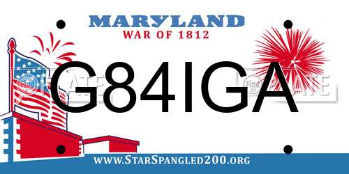 G84IGA Maryland License Plate