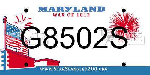 G8502S Maryland License Plate