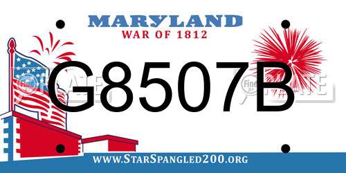 G8507B Maryland License Plate