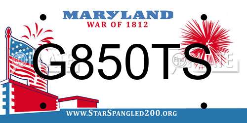 G850TS Maryland License Plate