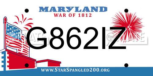 G862IZ Maryland License Plate